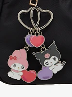 Sanrio My Melody and Kuromi Heart Multi Charm Keychain Set