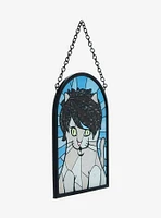 Emo Cat Stained Glass Wall Art