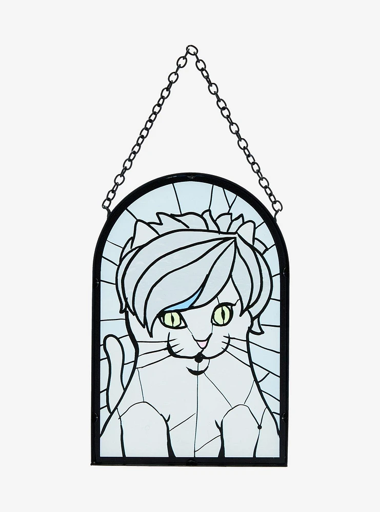 Emo Cat Stained Glass Wall Art