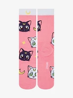 Sailor Moon Luna & Artemis Allover Print Crew Socks - BoxLunch Exclusive