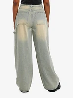 Light Dirty Wash Wide Leg Denim Pants