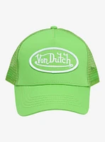 Von Dutch Logo Lime Green Trucker Hat