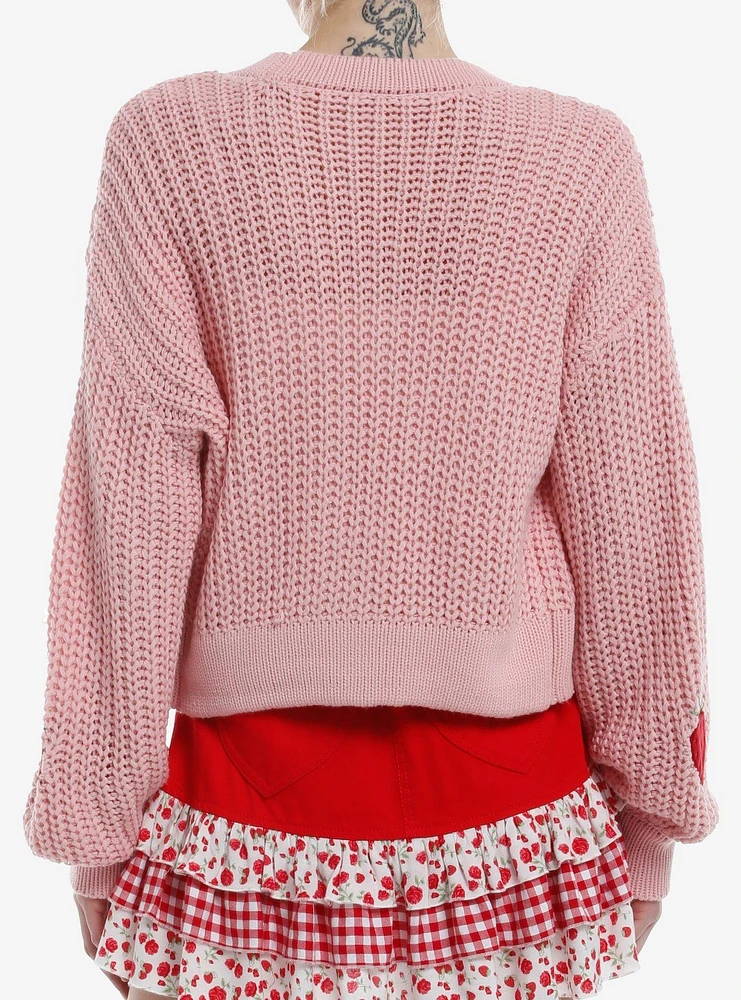 Sweet Society Red Velvet Strawberries Knit Girls Cardigan