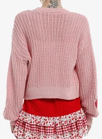 Sweet Society Red Velvet Strawberries Knit Girls Cardigan