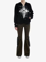 Social Collision Devastation Silver Foil Stars Girls Hoodie