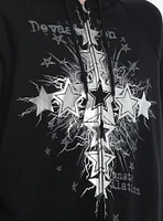 Social Collision Devastation Silver Foil Stars Girls Hoodie