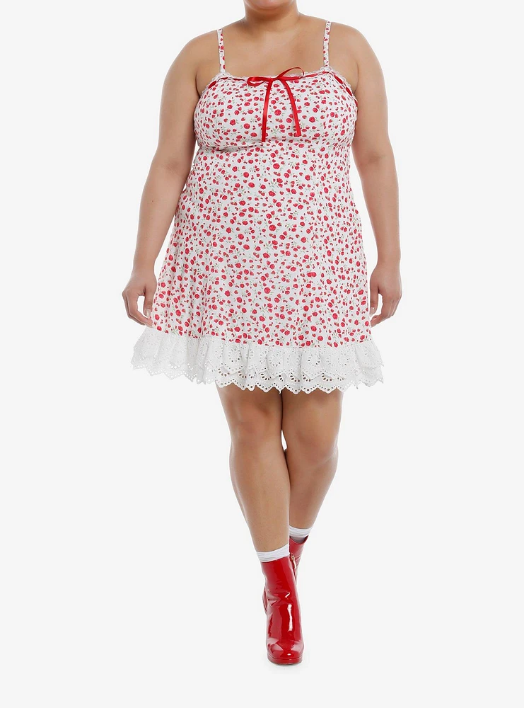 Sweet Society Strawberry Lace Cami Dress Plus