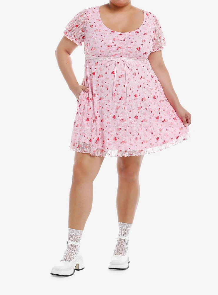 Sweet Society Strawberry Lace Empire Dress Plus