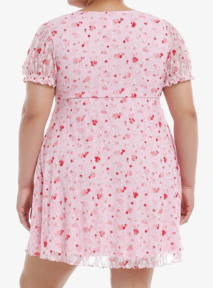 Sweet Society Strawberry Lace Empire Dress Plus