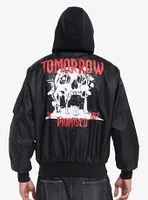 Tomorrow Is Not Promised Skull Hooded Bomber Jacket