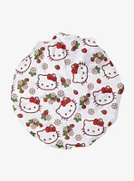 Sanrio Hello Kitty Strawberry Floral Allover Print Satin Bonnet