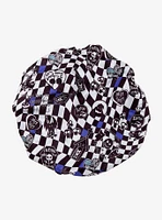 Disney The Nightmare Before Christmas Character Checkered Allover Print Satin Bonnet