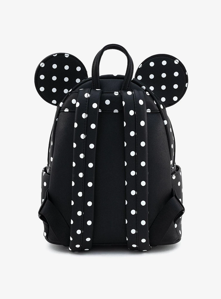 Loungefly Disney Minnie Mouse Dots & Bow Figural Mini Backpack