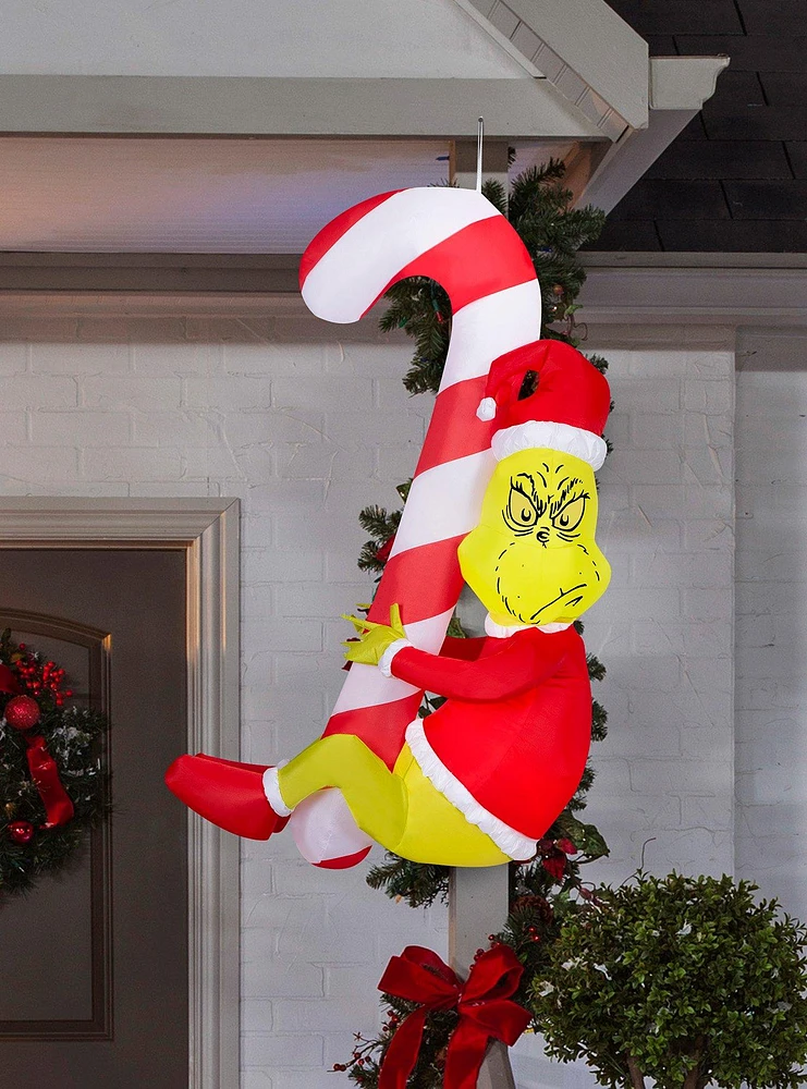 The Grinch Hanging Candy Cane Airblown