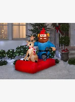 Rudolph the Red-Nosed Reindeer Yukon Cornelius Sled Airblown