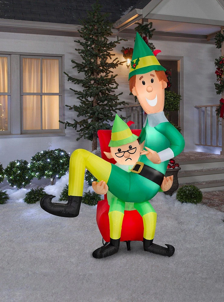 Buddy the Elf on Papa Elf's Lap Airblown