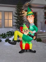 Buddy the Elf on Papa Elf's Lap Airblown