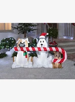 Puppies with Big Candy Cane Airblown