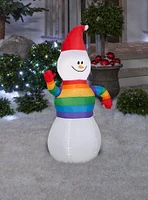 Snowman in Rainbow Sweater Airblown