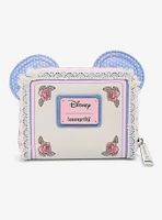 Loungefly Disney Minnie Mouse Floral Lace Ears Small Zip Wallet