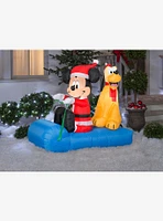 Disney Mickey Mouse and Pluto on Sled Airblown