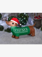 Dachshund Dog with Green Sweater Airblown