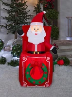 Santa in Pop-Up Box Animated Airblown