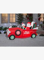 Santa and Mrs. Claus in Red Car Animated Airblown