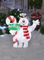 Frosty the Snowman North Pole Sign 3D Tinsel Yard Sculpture