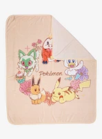 Pokémon Floral Group Portrait Fleece Throw
