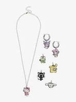 Sanrio Hello Kitty and Friends Flower Crown Interchangable Charm Necklace & Earring Set