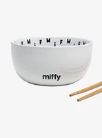 Miffy Face Ramen Bowl with Chopsticks