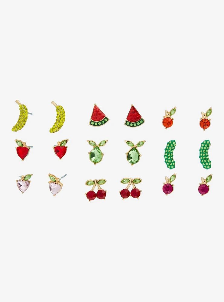 Fruit Gem Stud Earring Set