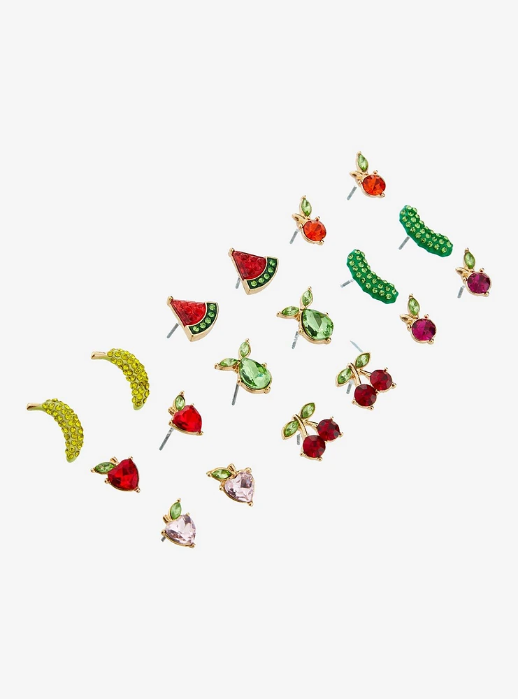 Fruit Gem Stud Earring Set