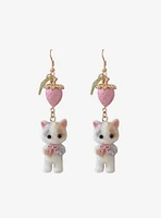 Sweet Society Pink Strawberry Cat Drop Earrings