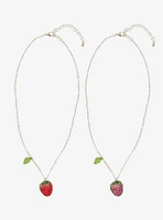 Sweet Society Strawberry Bling Best Friend Necklace Set