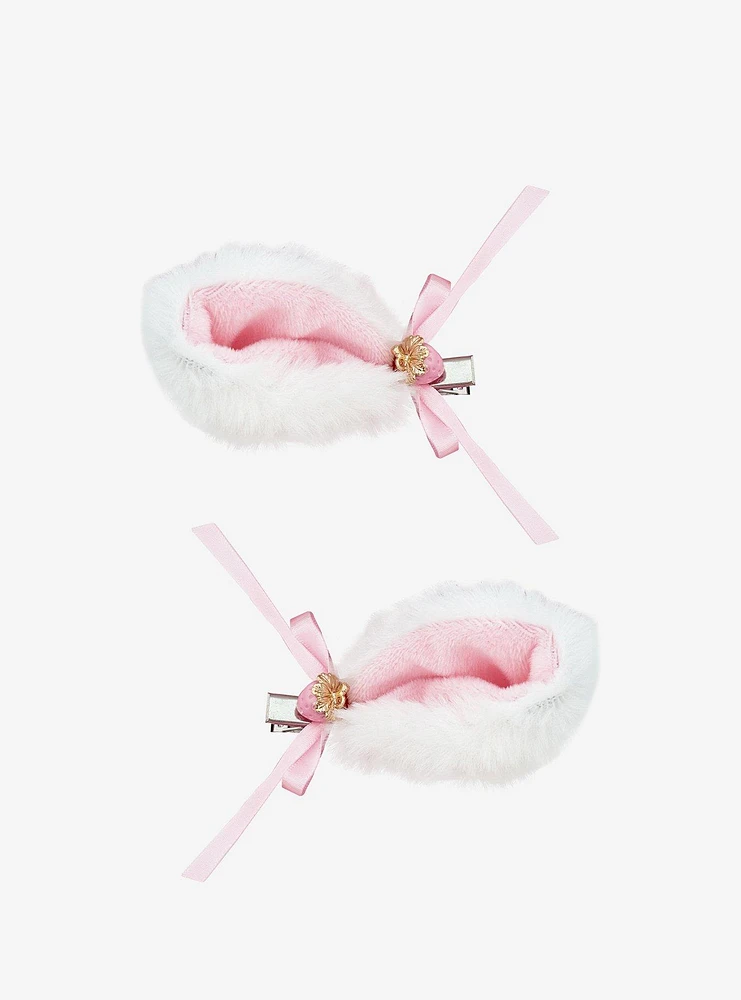 Sweet Society Strawberry Bow Cat Ear Hair Clip Set