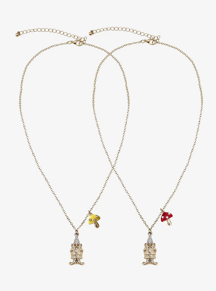 Thorn & Fable Mushroom Gnomes Best Friend Necklace Set