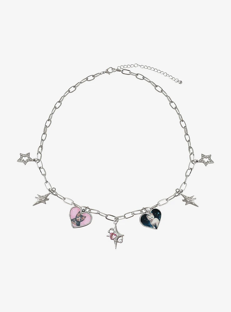 Sweet Society Aurora Star & Cat Charm Necklace