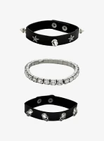 Skull Star Rhinestone Bracelet Set