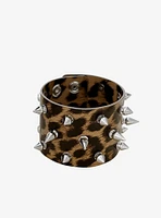 Multi Length Leopard Spikes Wrist Cuff