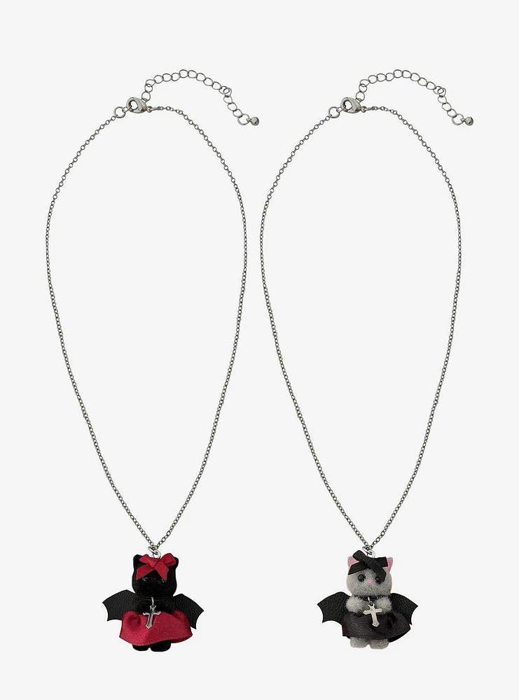 Bat & Cat Best Friend Necklace Set