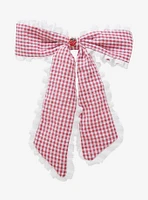 Sweet Society Strawberry Gingham Ruffle Hair Bow