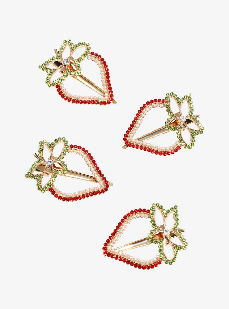 Sweet Society Bling Strawberry Hair Clip Set