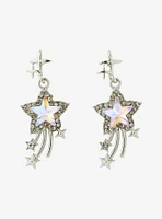 Cosmic Aura Shooting Star Bling Drop Earrings