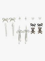 Sweet Society Teddy Bear Bow Heart Earring Set