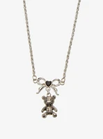 Sweet Society Teddy Bear Ribbon Best Friend Necklace Set