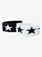 Black & White Star Stretch Headband Set