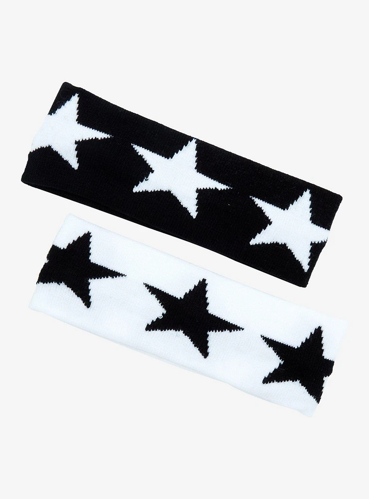 Black & White Star Stretch Headband Set