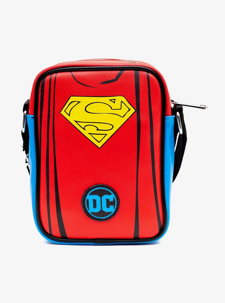 DC Comics Superman Close Up Logo and Belt Crossbody Bag